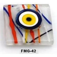 Aimant de réfrigérateur en verre de 5x5 cm Evil Eyes Unique et élégant - Product Image 1