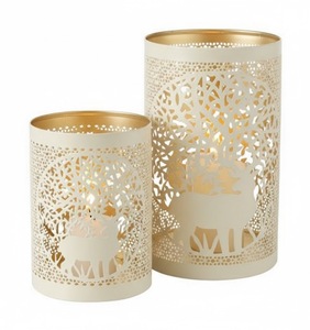 Support de bougie en métal crème de qualité supérieure, décoratif, ajouré, festonné, pour table, décoration intérieure, cadeau, bon prix, vente en gros - Product Image 4