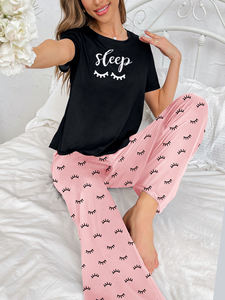 Nouvelle Arrivée - Ensemble Pyjama Femme Taille Haute Uni Grande Taille Séchage Rapide Deux Pièces Sexy et Élégant pour Automne Printemps - Product Image 6