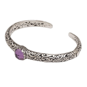 925สร้อยข้อมือเงินสเตอร์ลิงประดับดอกไม้พร้อมของขวัญอเมทิสต์สำหรับสร้อยแฟชั่นสุดหรูของเธอ & กำไลข้อมือเครื่องประดับจำนวนมาก - Product Image 3