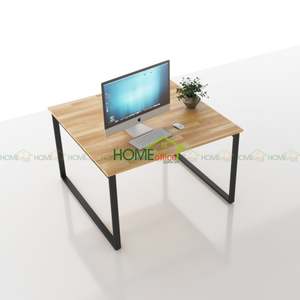 BGDCN68008 - Table minimaliste pour 2 personnes, 1,2 m x 1,2 m, en bois de caoutchouc avec pieds en fer de 25x50 mm, assemblage requis - Product Image 3