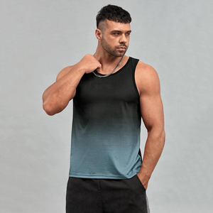 Camisetas sin mangas de entrenamiento de gimnasio para hombres de alta calidad, estilo informal de punto ajustado transpirable para correr, Fitness, lado abierto en blanco, nuevo - Product Image 4
