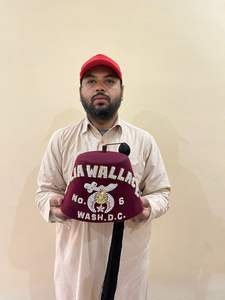 Black Tassel Shriner Fez Hat Hand Embroidered Red Felt Classic Shriner Fez Hat Maroon Color With Fancy Font Rhinestones - Product Image 2