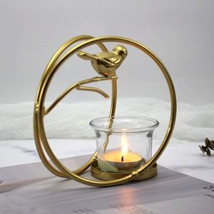 เชิงเทียนโลหะโลหะชุบทองแท่นเทียนสำหรับตกแต่งบ้านแม่พิมพ์เทียนหรูหรา - Product Image 1