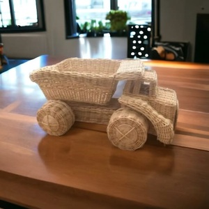 Nouveau arrivé rotin camping-car rotin jouets voiture durable écologique jouet enfants enfant en bas âge semblant jouer pépinière chambre décoration - Product Image 5