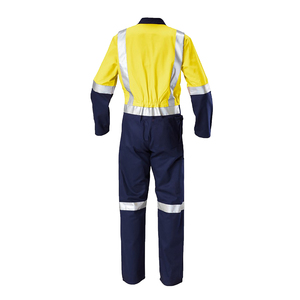 Men Flame Resistant Polyester Coverall Hi Vis Reflective Safety Workwear Industrial Protective Clothing FR Uniform ANSI - Product Image 3