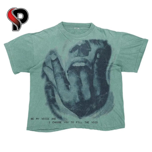 Venta al por mayor personalizado 100% algodón camisetas de gran tamaño de manga corta luz característica varios tamaños para hombres mujeres de punto logotipo personalizado - Product Image 5