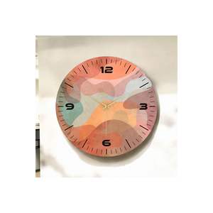 Colorful Print Patterned 50cm <b>Wooden</b> Silent Table <b>Wall</b> <b>Clock</b> Perfect Gift Idea - Product Image 1