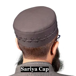 Pakistan'dan Saariya şapka ve kapaklar müslüman İslami namaz Topi Polyester % 100% pamuk bereliler isimleri ile özel çok stilleri