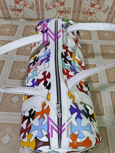 Bolsa de Lona de Cuero Personalizada de Alta Calidad al por Mayor con Diseño de Parches de Cuero, Bolsa de Viaje y Gimnasio para Exteriores de Gran Capacidad y Duradera - Product Image 4