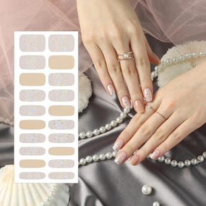 ShineB tiras de uñas de gel #45773 pegatinas de uñas de gel fácil auto nail art color beige nude con nácar hecho en Corea oem odm - Product Image 1