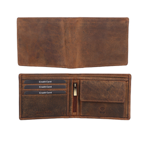 Cartera corta de cuero para hombre con cierre abierto, cadenas bordadas, decoración, forro de algodón, tarjetero, cartera para caballero - Product Image 4