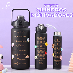 Set di 3 Bottiglie Sportive in Vetro Trio Motivazionale per Palestra - Product Image 2