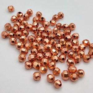 Cuentas espaciadoras de latón facetadas de 5 mm, chapadas en oro, plata y oro rosa, suministros para la fabricación de joyas, cuentas de circonita cúbica a granel - Product Image 5