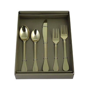 Ensemble de couverts en métal plaqué couleur or couverts pour salle à manger cuisine mariage maison Restaurant meilleur usage ensemble de 5 fourchette couteau cuillère - Product Image 6