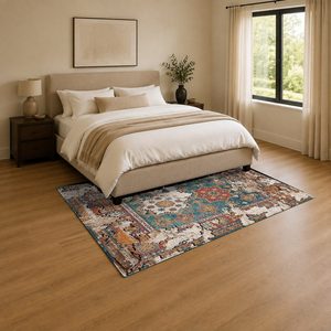 <b>RUGS</b> DEPOT LXDP-0430 Wholesale Terracotta Gold Contemporary Geometric Digital Printed Machine Washable <b>Chenille</b> <b>Rug</b> Non Slip - Product Image 3