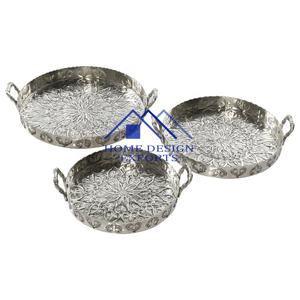 Plateau de service décoratif en acier avec poignée en feuille de laiton pour centres de table Plateau de service rectangulaire en métal de haute qualité pour fruits - Product Image 6