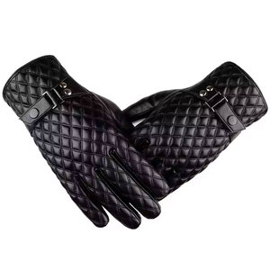 Gants en peau de mouton pour hommes en cuir PU thermique chaud écran tactile hiver ultraléger coupe-vent décontracté séchage rapide respirant pour la conduite - Product Image 6