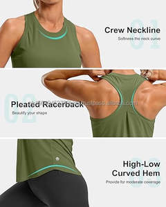Camisetas Deportivas de Tirantes para Mujer, Estilo Racerback, para Yoga, Ajuste Holgado, Talla XS, Tejido de Punto, Logotipo en la Parte Delantera - Product Image 4