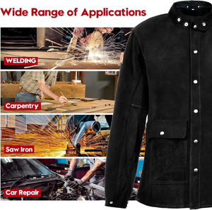 Chaqueta de Soldadura Resistente al Fuego, Uniforme Industrial de Alta Resistencia, Mezcla de Cuero y Algodón, Chaqueta de Soldadura Resistente a las Llamas - Product Image 4