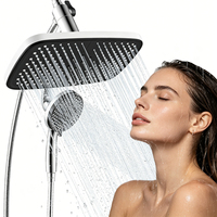 Kit de Douche Complet pour la Maison : Douchette à Main 9 Modes d'Écoulement Réglables et Pommeau Pluie 3 Jets