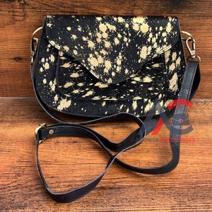 Bolso de Piel Metálica para Mujer, Sling Bag de Piel de Vaca, Estilo Vintage, Hecho a Mano, Estilo Occidental, Estilo Gitano, Novedad - Product Image 1