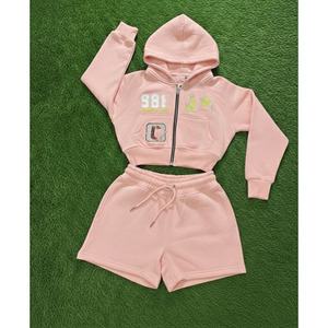 Custom Cropped Polyester/Cotton Men's hoodie Shorts <b>Sets</b> Printed Clothing <b>Knitted</b> Heavyweight Boxy Breathable <b>set</b> - Product Image 5