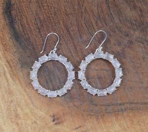 Joyería para mujer, pendientes de estilo bohemio de plata, joyería de plata de ley 925, piedras preciosas de cuarzo rosa, pendientes hechos a mano de tendencia, regalo - Product Image 2