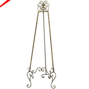 Nouvel chevalet en métal doré antique pour présentations de mariage, chevalet décoratif en métal - Product Image 2