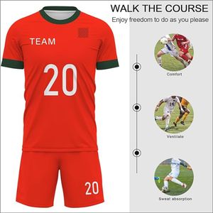 Uniformes de Fútbol para Equipos de Adultos, Camiseta Deportiva de Manga Corta Personalizada de Poliéster 100% para Verano - Product Image 6