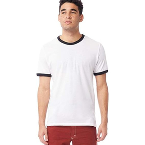 T-shirt en coton peigné de haute qualité avec impression DTF personnalisée, vente en gros, t-shirt à col contrastant - Product Image 2