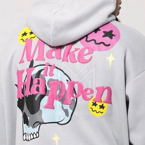 เสื้อมีฮู้ดสำหรับผู้ชายในฤดูหนาวผ้าฝ้ายโอเวอร์ไซส์พิมพ์ลายพัฟผ้าฝ้ายโอเวอร์ไซส์แบบเรียบออกแบบโลโก้ได้ตามต้องการ - Product Image 5