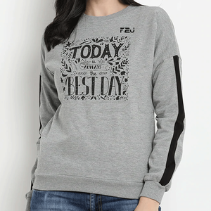 Sudadera con hombros caídos y estampado personalizado, precio económico, sudaderas extragrandes de manga larga para mujer - Product Image 1