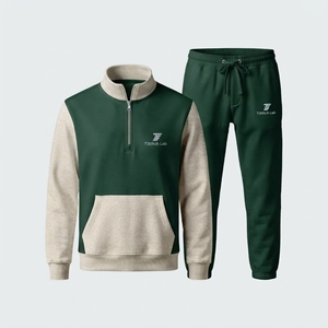Conjunto Deportivo Informal Unisex de Alta Calidad, Transpirable, con Cierre de Cremallera de un Cuarto, Tallas Grandes, Mangas Largas, Ropa de Invierno - Product Image 1