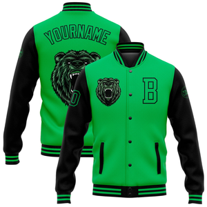 แจ็กเก็ตเบสบอลสำหรับผู้ชายผู้หญิงเสื้อแจ็คเก็ตบอมเบอร์ปักลายมหาวิทยาลัย - Product Image 4