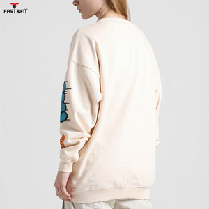 Reasonable Price Casual Streetwear <b>Drop</b> Shoulder Figures Breathable Eco-friendly Hoodies Knitted Women Sweat Shirt Front - Product Image 3