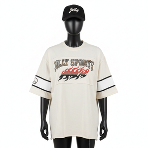 Camiseta Extra Grande para Mujer, Algodón Jersey de Calidad, Corte Holgado, Panel de Manga en Contraste, Logotipo Personalizado, Camiseta Extra Grande 100% Algodón - Product Image 6