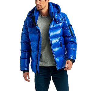 Veste matelassée en polyester/coton avec logo personnalisé, arrivée 2022, pour homme, mode d'hiver, capuche, col montant, rembourrage en coton - Product Image 1