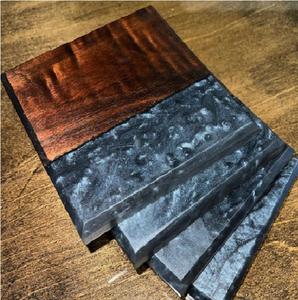 Sous-verres artisanaux en bois et résine époxy de qualité supérieure avec des conceptions uniques pour la maison et le bureau Sous-verres en pierre de style moderne - Product Image 4