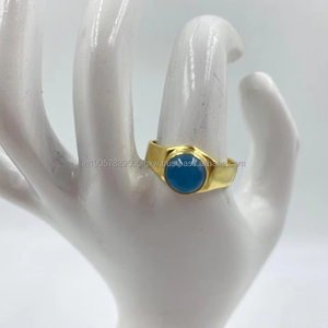 เครื่องประดับอัญมณีสีเงินสุดหรูแหวนทำด้วยมือชุบทอง18K สำหรับผู้หญิงของขวัญจากทองเหลืองทำด้วยมือ - Product Image 2