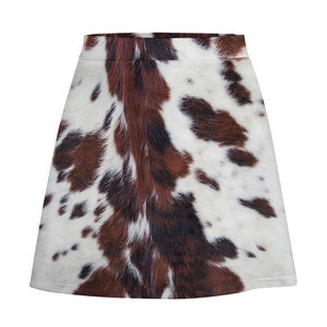 Jupe trapèze en cuir PU à taille naturelle pour femme, motif uni vintage, vente chaude, vente en gros - Product Image 1