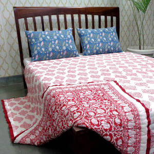 Nouvelle tendance indienne traditionnelle main bloc imprimé coton biologique Voile Dohar reine taille lit couvertures doux doux approvisionnement en vrac - Product Image 6