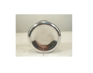 Vase à fleurs à long col avec finition en cuivre brillant - Product Image 3