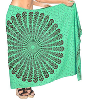 Pareo de Playa Personalizado para Mujer, Estampado de Animales, Verde, con Estampado de Pavo Real y Leopardo, para Bikini, Venta Caliente