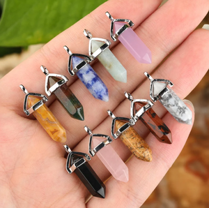 Último colgante de lápiz de cuarzo transparente, venta al por mayor, colgantes de Chakra a la venta, collar de ágata de Alif Crystal and Agate EN LA India - Product Image 5