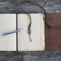 Carnet de notes en cuir vintage artisanal Al-amir, exclusif et créatif, avec serrure à clé, bords festonnés, gaufré, pour croquis, promotionnel