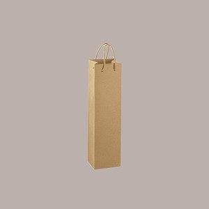 10pcs Brown Kraft Paper Gift <b>Bag</b> 12x8x40cm 1 <b>Bottle</b> 750ml Capacity with Drawstring Handle for Exhibitions - Product Image 1