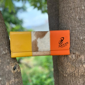 กระเป๋าคลัทช์หนังสำหรับผู้หญิงหนังแท้รีไซเคิลผมหนังแท้มีสไตล์กระเป๋าใส่บัตรเอทีเอ็มแบบอเนกประสงค์สีทันสมัย - Product Image 1