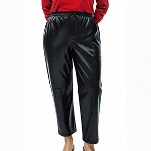 Women's Customized Genuine Leather <b>Pants</b> Vintage Wash Sheep Leather Trouser <b>Ladies</b> Tight Leather <b>Pants</b> Women - Product Image 1