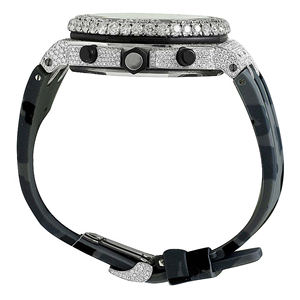 Reloj de Pulsera de Acero Inoxidable con Movimiento de Cuarzo y Esfera de Cristal con Incrustaciones de Moissanita - Product Image 6